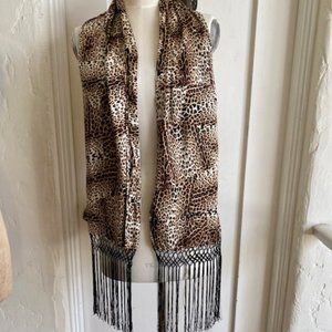 ROBERTO CAVALLI FOR H & M 100% SILK LEOPARD FRIGE SCARF